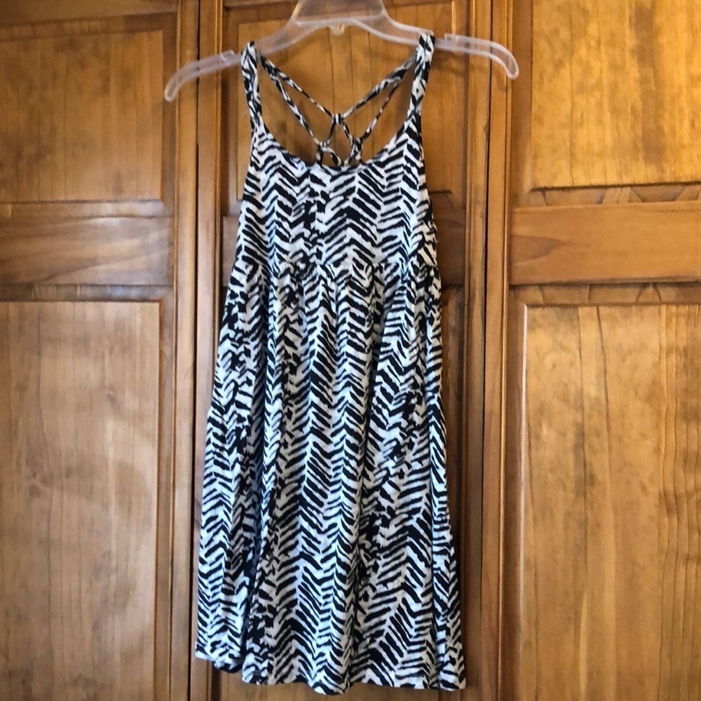 OP Black & White Zebra Sun Dress Small